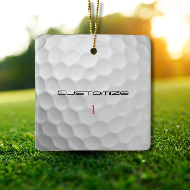 Personalised Golf Gift with Custom Name & Number Ceramic Ornament (Creator Uploaded)