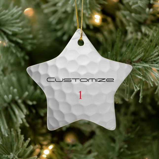 Personalised Golf Gift with Custom Name & Number Ceramic Tree Decoration (Tree)