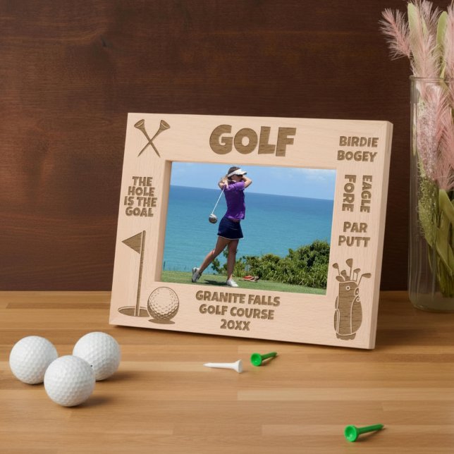 Personalised Golf Golfer The Hole Is The Goal Etched Frames (Creator Uploaded)