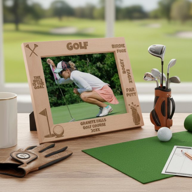 Personalised Golf Golfer The Hole Is The Goal Etched Frames (Creator Uploaded)
