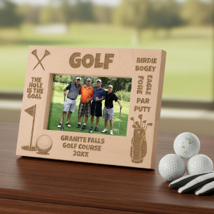 Personalised Golf Golfer The Hole Is The Goal Etched Frames