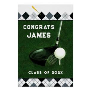Personalised Golf Graduation Poster