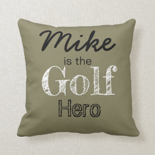 Personalised Golf Hero Throw Pillow
