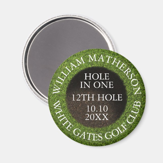 Personalised Golf Hole in One Award Magnet (Front/Back)
