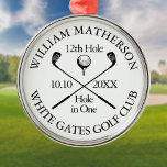 Personalised Golf Hole in One Award Metal Tree Decoration<br><div class="desc">Personalise the name,  location hole number and date to create a great golf keepsake to celebrate that fantastic hole in one. Designed by Thisisnotme©</div>