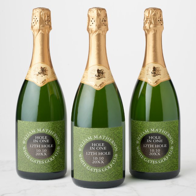 Personalised Golf Hole in One Award Sparkling Wine Label (Bottles)