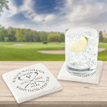Personalised Golf Hole in One Award Stone Coaster<br><div class="desc">Personalise the name,  location hole number,  and date to create a great golf keepsake to celebrate that fantastic hole in one. Designed by Thisisnotme©</div>