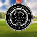 Personalised Golf Hole in One Black And White Metal Tree Decoration<br><div class="desc">Personalise the name,  location hole number and date to create a great golf keepsake to celebrate that fantastic hole in one. Designed by Thisisnotme©</div>