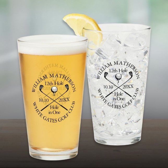 Personalised Golf Hole in One Modern Classic Glass (Personalized Golf Hole in One Modern Classic Glass)