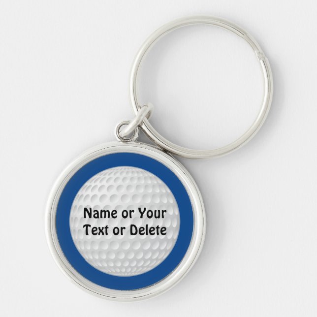 Personalised Golf Keychains, Your Text and Colours Key Ring (Front)