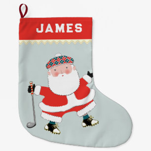 Personalised Golf Large Christmas Stocking