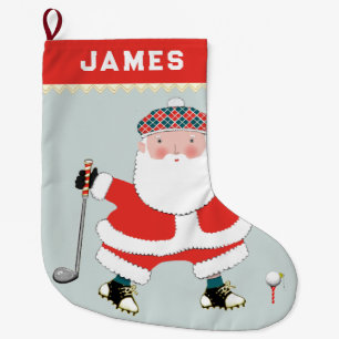 Personalised Golf Large Christmas Stocking