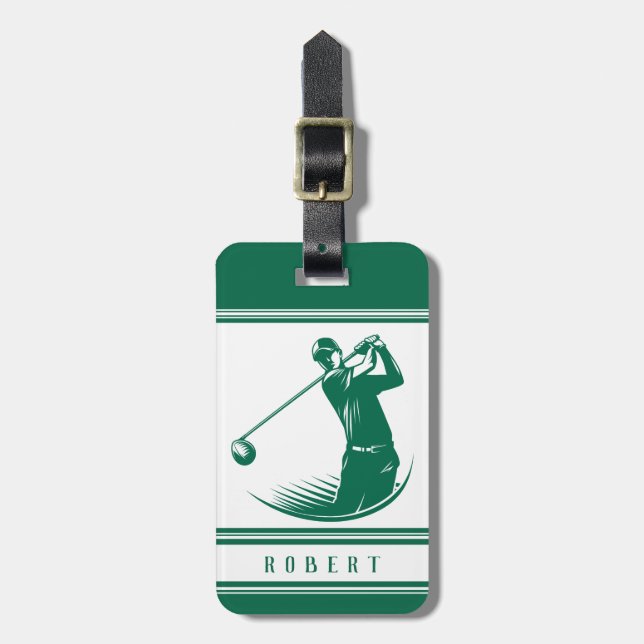 Personalised Golf  Luggage Tag (Front Vertical)
