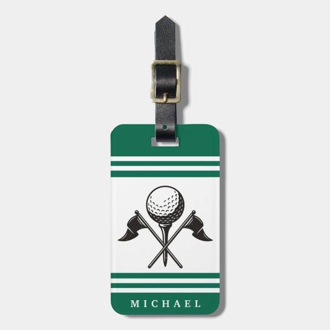 Personalised Golf  Luggage Tag (Front Vertical)
