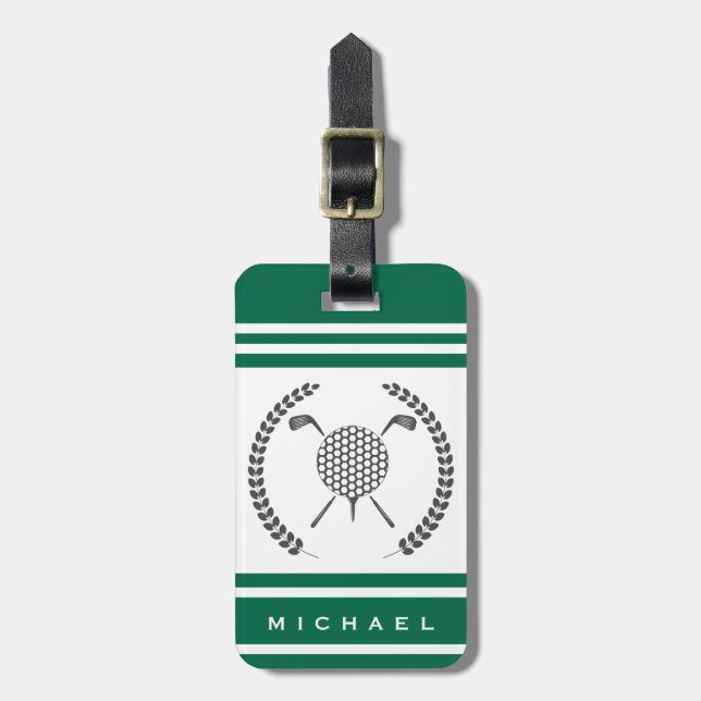 Personalised Golf  Luggage Tag (Front Vertical)