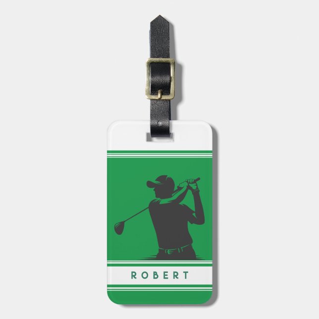 Personalised Golf  Luggage Tag (Front Vertical)