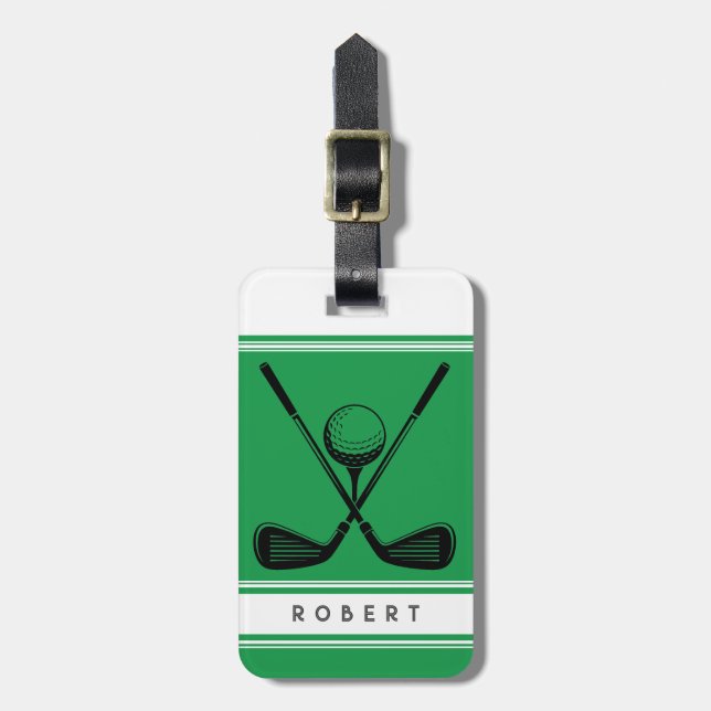 Personalised Golf  Luggage Tag (Front Vertical)