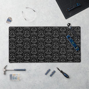 Personalised Golf Monogram Black Custom Name Desk Mat