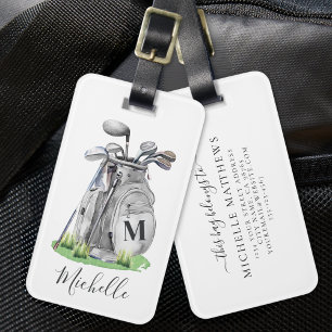 Personalised Golf Monogram Luggage Tag