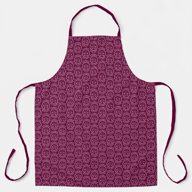 Personalised Golf Monogram Name Burgundy Golf gift Apron (Front)