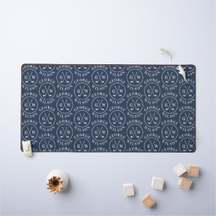 Personalised Golf Monogram Navy Blue Custom Name Desk Mat