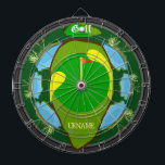 Personalised Golf Multi-Hazard Dartboard<br><div class="desc">The perfect golf dartboard for fans of golf, sports, and unique dartboard games! Features a large golf hole with sand traps, water hazards, and plant hazards. Perfect for traditional dart games, new dart games of your own, or as a unique art display and fully customisable to add names, images, and...</div>