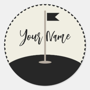Personalised Golf Name Classic Round Sticker