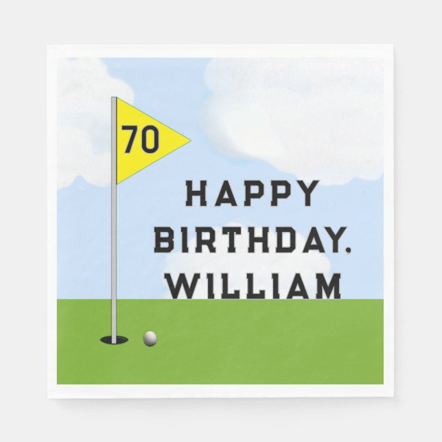 Personalised Golf Party Napkin (Front)