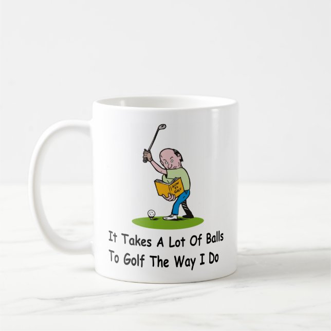 Personalised Golf Player Gift Coffee Mug (Left)