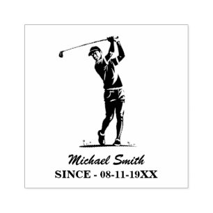 Personalised Golf Player Golfer Golfing Rubber Stamp
