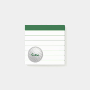 Personalised Golf Post It Notes Gift