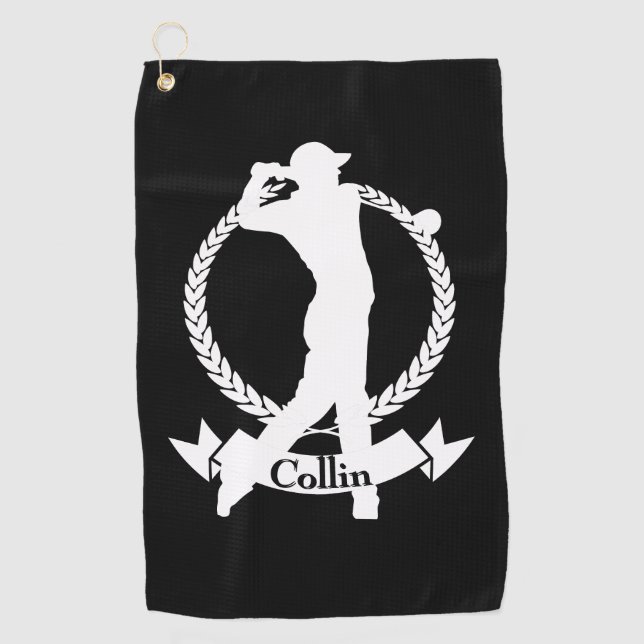Personalised Golf Swing Men's  Towel (Front)