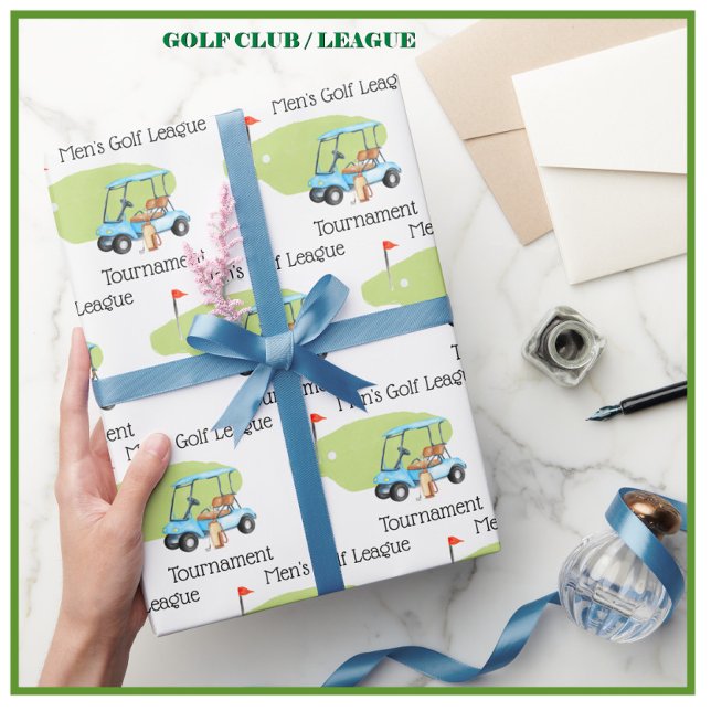 Personalised Golf Theme Golf League Club Wrapping Paper (Creator Uploaded)