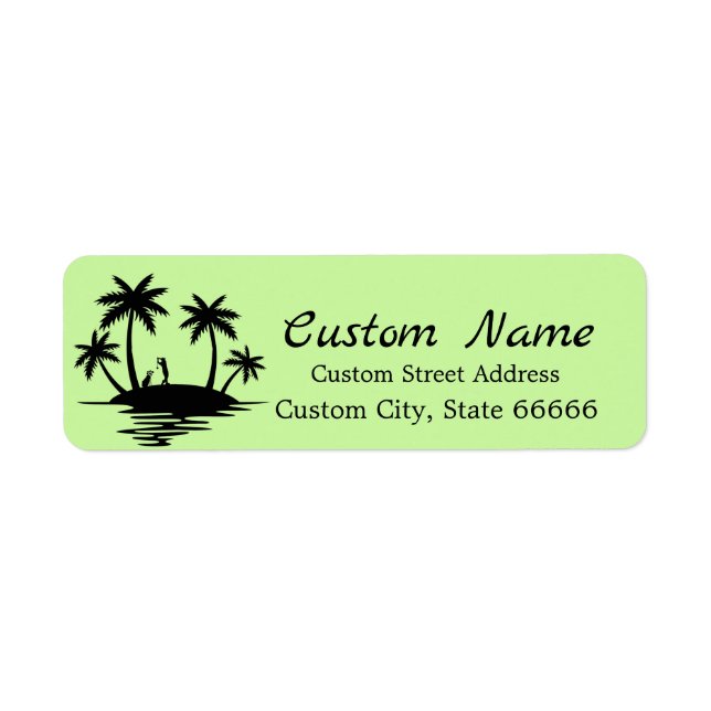 Personalised Golf Theme Palm Tree Return Address (Front)