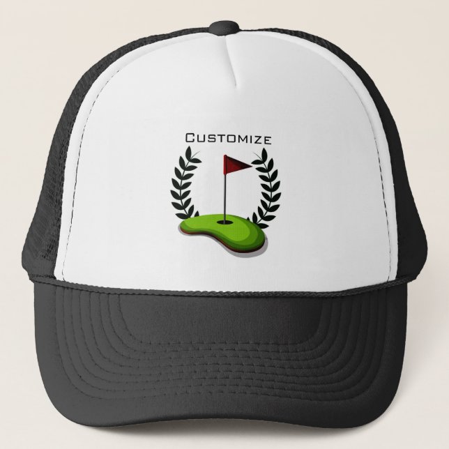 Personalised Golf Theme Trucker Hat (Front)