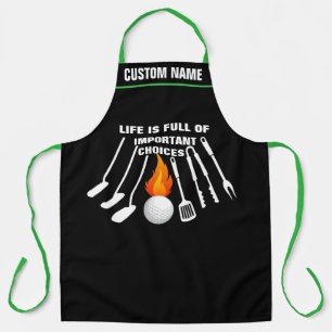 Personalised Golf Themed Griller BBQ Apron 