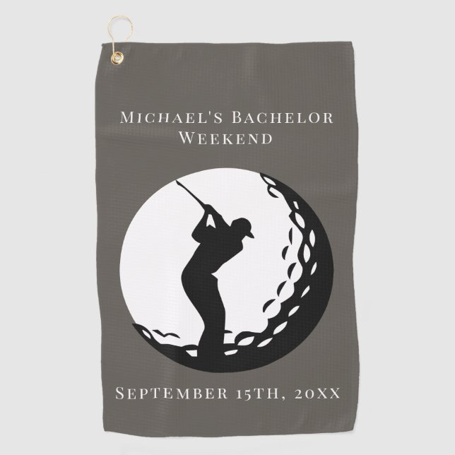 Personalised Golf Towel | Bachelor Golf Weekend (Front)