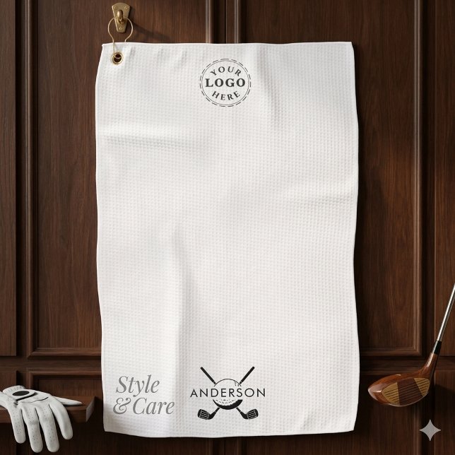 Personalised Golf Towel Stylish Name Logo Design (Personalized Golf Towel Stylish Name Logo Design)