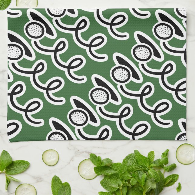 Personalised golf towel with golfball pattern (Folded)