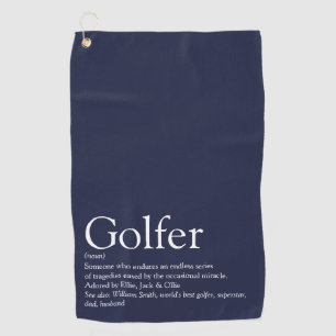 Personalised Golfer Definition Navy Blue Golf Towel