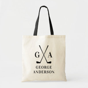 Personalised Golfer Gift Custom Name & Initials  Tote Bag