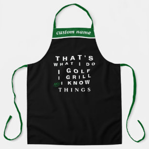 Personalised Golfer Grill BBQ Chef Mens Womens Apron