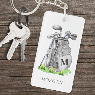 Personalised Golfer Monogram Key Ring