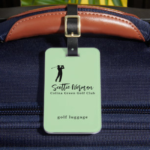 Personalised Golfer Name green golf Luggage Tag