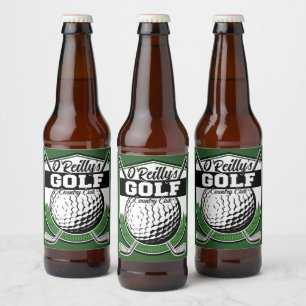 Personalised Golfer Player Pro Golf Country Club  Beer Bottle Label