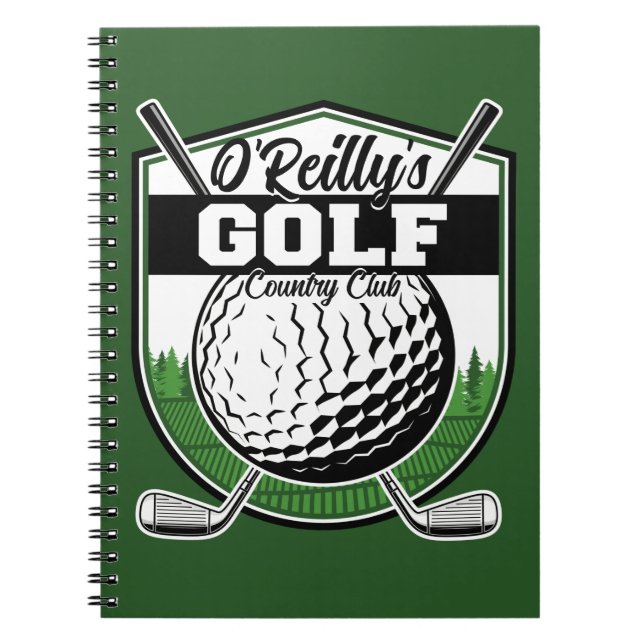 Personalised Golfer Player Pro Golf Country Club  Notebook (Front)