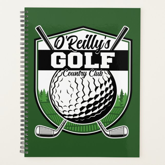 Personalised Golfer Player Pro Golf Country Club Planner (Front)