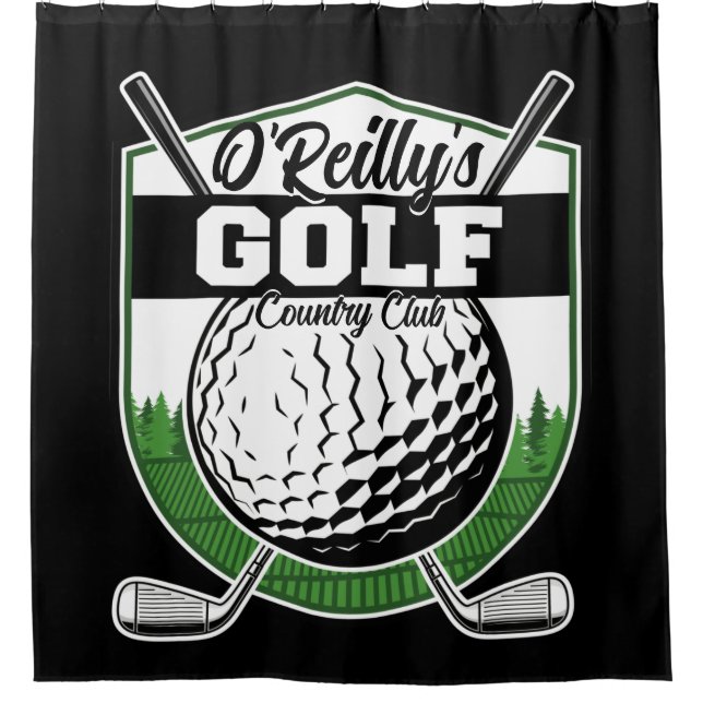 Personalised Golfer Player Pro Golf Country Club  Shower Curtain (Front)