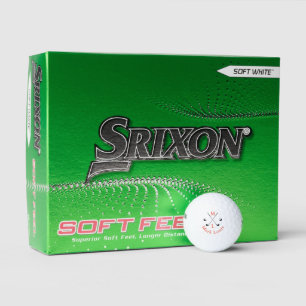 Personalised Golfer Reddish Name Black Clubs Golf Balls