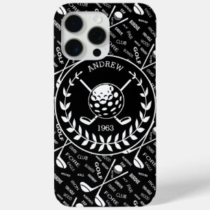 Personalised golfer stylish golf logo iPhone 15 pro max case
